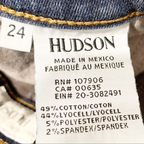 Hudson Super Skinny Krista Style Dark Indigo Wash Denim Jeans Five Pocket Style - Picture 10 of 13
